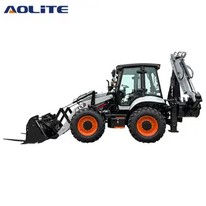 Aolite 2.5 Ton Mini Graafmachine Lader 4X4 Compacte Tractor Met Lader En Graafmachine