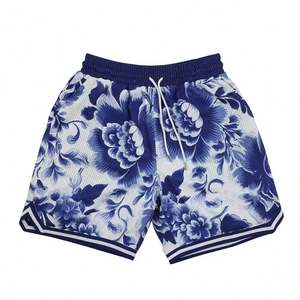 Pantalones Cortos de Baloncesto Personalizados con Estampado Floral para Hombre, Transpirables, de Secado Rápido, con Bolsillo, Ropa Deportiva de Baloncesto al por Mayor - Product Image 1