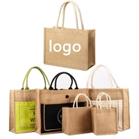 Meilleures ventes Accepter la personnalisation de la taille Impression de logo Sac en toile de jute en lin uni Sacs en jute en gros pour la broderie DIY Art Craft