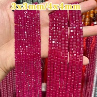 Perles de pierres précieuses de 3 mm, perles carrées facettées, pierres d'espacement colorées pour la fabrication de bijoux en DIY (environ 38 cm, 115 perles)