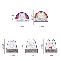 Épinglette en émail amusante et mignonne représentant un chat tenant un couteau |   Broche en métal de dessin animé en forme de cœur arc-en-ciel |   Vente en gros de vêtements et d'accessoires cadeaux