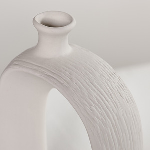 Florero <span class=keywords><strong>blanco</strong></span> de cerámica moderno para decoración del hogar, jarrón de flores secas hidropónicas, adornos de estilo europeo, arreglo de flores para sala de estar - Product Image 4