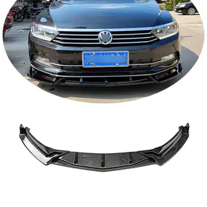 Saída de fábrica Black Carbon Fiber Bumper Lip Dianteiro para Volkswagen 4-Door 2021-2022 Para Magotan