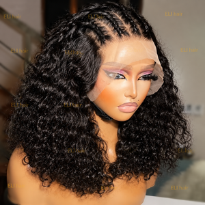 Peluca de cabello humano rizado con encaje frontal, <span class=keywords><strong>pelo</strong></span> corto con corte Bob, <span class=keywords><strong>pelo</strong></span> de bebé virgen brasileño - Product Image 5