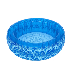 Piscina Inflable Redonda <span class=keywords><strong>de</strong></span> PVC Grueso con Portavasos, Color Azul Bohemio, <span class=keywords><strong>Piscinas</strong></span> Inflables Familiares para Niños y Adultos, Jardín Exterior - Product Image 4