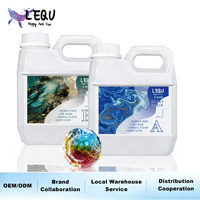 LEQU Vente en gros OEM/ODM Kit de résine époxy transparente 1L A et 1L B 1:1, faible odeur, coopération supermarché, service entrepôt local