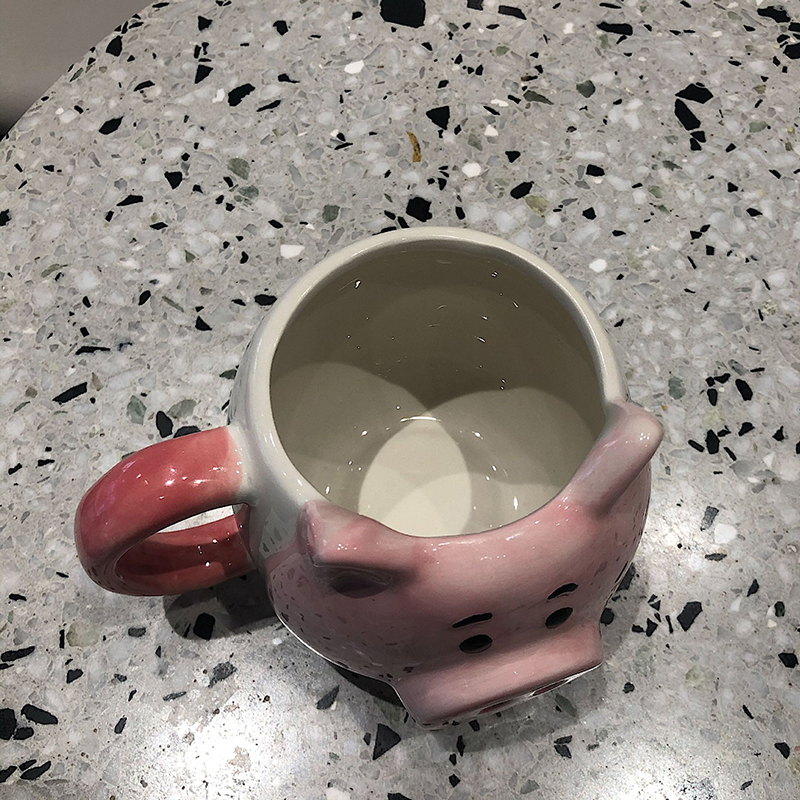 UCHOME3Dかわいいピンクのセラミック豚の形をしたマグカップ