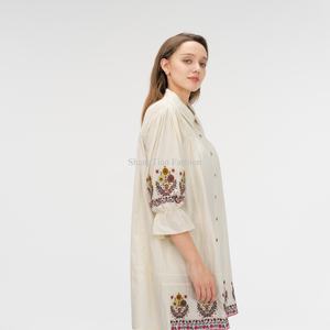 Robe Formelle OEM pour Femmes, Robe Chemise Printemps-Été, Style Bohème Brodé, Robe pour Femmes - Product Image 5