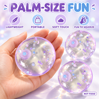 Balle anti-stress artisanale souple à paillettes violet lavande Vaseline, jouet sensoriel