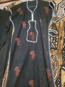 Kimono de plage en lin brodé artisanal, respirant, style transparent avec ourlet à franges, taille unique - Product Image 4
