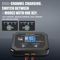 Chargeur de batterie intelligent double HTRC 10AX2 12V-24V pour motos électriques, voitures, lithium multifonction, chargeur de batterie de voiture