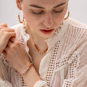 18k镀金不锈钢项链设计愈合天然宝石宝石女性珠宝项链 - Product Image 5