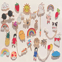 Décorations Souvenirs Cadeaux Chapeau Vêtements Badges Mignon Émail Métal Pins Kawaii Japonais Anime Émail Pin Badge