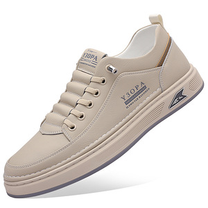 Y3OPA Baskets rétro en cuir pour hommes, chaussures de marche respirantes à bout rond, style décontracté et tendance - Product Image 5