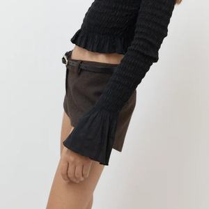 O-cuello personalizado de manga larga ahumado Casual moda Tops Bloom para las mujeres - Product Image 5