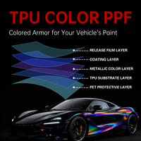 Rollo de Película Protectora de Pintura TPU de 7.5mil, Duradera, Auto-Reparable, Resistente a los Rayos UV, Cambio de Color, para Protección Completa del Vehículo, Garantía de 5 Años