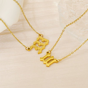 สร้อยคอเลข 222 สแตนเลส 316L ชุบทอง 14k 18k PVD สำหรับผู้หญิง ขายส่ง - Product Image 2