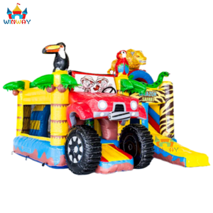 Château gonflable commercial multi-jeux sur le thème de la jungle animale en PVC, 5,5m x 5m x 4,4m, WINWAYTOYS, à vendre - Product Image 3