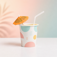 Gobelets à café jetables en papier APP, motif floral marguerite mignon, épais, anti-fuite, pour boissons chaudes et froides, parfaits pour les fêtes d'anniversaire