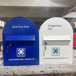 תיבת דואר אנכית וינטג' מברזל יצוק עם מנעול ותיבת הצעות, תיבת דואר אדומה לרצפה חיצונית, תוצרת סין - Product Image 3