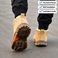 Chaussures de sécurité à enfiler doublées polaire, embout en acier recouvert de plastique, semelle intermédiaire en Kevlar, anti-perforation, isolées, pour le travail