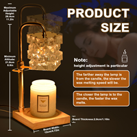 Lampe chauffe-cire en cristal style américain, hauteur réglable, minuterie, diffuseur de parfum sans flamme, lampe chauffe-bougie RGB