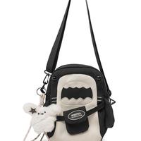 Tas Selempang Mini Hiu Kartun Lucu untuk Anak-Anak & Remaja, Bahan Kain Oxford Kasual dengan Ritsleting, Tas Kamera Trendi