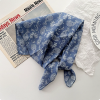 Katoenen bandana met aangepast logo, digitale print, zacht, absorberend, vierkant, als sjaal, gezichtsdoek, hoofdband voor sport, reizen, dagelijks gebruik, wandelen en kamperen