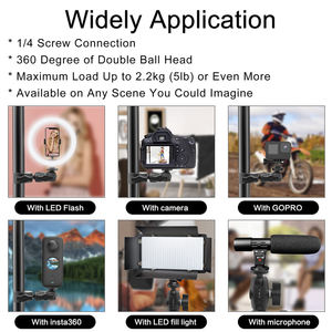 HONGDAK para <span class=keywords><strong>Insta360</strong></span> <span class=keywords><strong>One</strong></span> X2 X3 X4 motocicleta bicicleta doble Clip soporte para GoPro 12 11 10 9 bicicleta Selfie Stick Cámara accesorio - Product Image 2