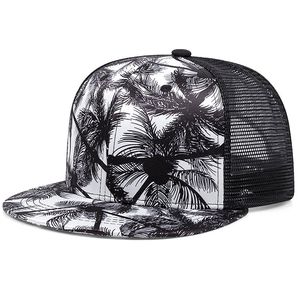 Yüksek kalite 6 Panel çiçek baskı Snapback kap toptan özel Logo erkek kadın Hip Hop Gorras düz fatura tropikal çizgili - Product Image 1
