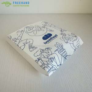 Bolsa de pastelería de papel Kraft a prueba de grasa con impresión azul celeste personalizada de 80GSM para pan, galletas, Brownie, galletas, pasteles, bollos, panadería para llevar - Product Image 4