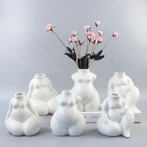 Vase en céramique pour <span class=keywords><strong>femme</strong></span> nue, simple, abstrait, européen, bras, <span class=keywords><strong>buste</strong></span>, portrait dans le salon, arrangement de fleurs, art corporel - Product Image 2