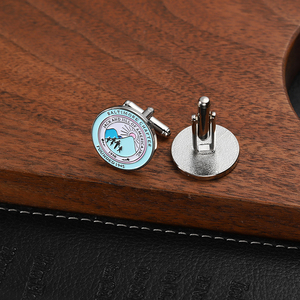 カスタム最新シルバーソフトエナメルメンズカフリンクス工場パーソナライズされたカフリンクス金属亜鉛合金カフリンクス男性用高級 - Product Image 5