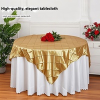 Nappe de banquet en polyester tissé à carreaux carrés modernes pour les événements mariages maison salle à manger couverture de table décorative en gros