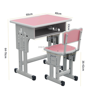Conjunto de Escritorio y Silla de Estudio Escolar Ajustable, Asiento Individual para Estudiante de Primaria, Hecho de Acero - Product Image 2