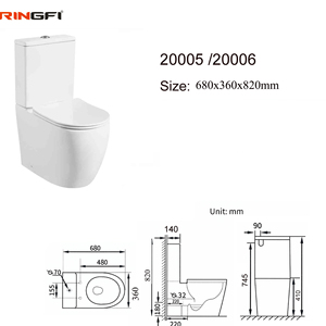 WC Vortex Tornado à chasse silencieuse, cuvette et réservoir deux pièces, en céramique quartz, pour salle <span class=keywords><strong>de</strong></span> bain domestique, 4 étoiles - Product Image 4