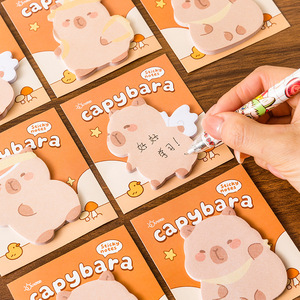 Blocs-notes adhésifs en forme de capybara, 30 feuilles, bloc-notes adhésif mignon de dessin animé pour étudiants et usage au bureau - Product Image 3