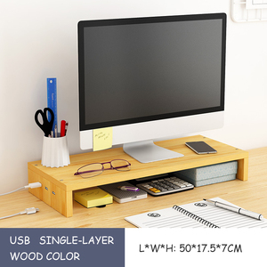 Estante de almacenamiento para ordenador de escritorio, organizador de madera de pie de buena calidad para Monitor de portátil - Product Image 4