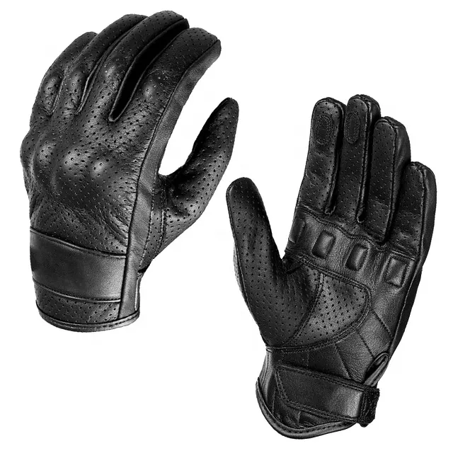 Nouveaux gants d'été en cuir de moto rétro classiques pour hommes