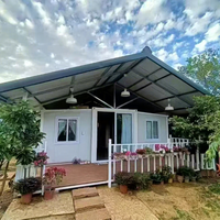 ZYBOX Eco Garden Villa, Casa Modular Prefabricada de Lujo de 20 pies, Casa Contenedor Plegable y Expandible con Gran Porche de Techo a Dos Aguas