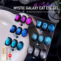 Kit de vernis à ongles gel UV effet œil de chat Dark Night Star River - 6 couleurs 15ml Végan Non Toxique Écologique Salon LED DIY Magnétique