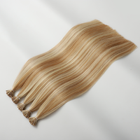 Extensions de cheveux humains russes 100 % naturels pré-collés à la kératine (I-Tips), double épaisseur, cuticules alignées, vente en gros