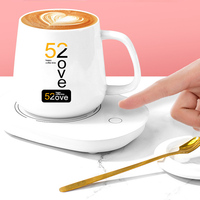 Nouvel ensemble de cadeaux promotionnels romantiques et créatifs, exquis, bleu/rose, avec tasse isotherme 520, cuillère, ventilateur et petit bouquet – Logo personnalisé pour