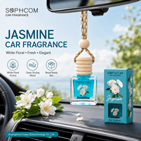Auto-luchtverfrisser 8ml parfumflesje glazen houten dop hangende etherische olieverdamper sterke langdurige geur voor vrachtwagen taxi
