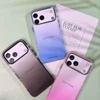 Nouvelle coque de téléphone IMD dégradée mate tendance avec cadre métallique pour appareil photo et boutons assortis pour iPhone 17 Pro Max