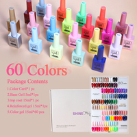 HONEY GIRL Ensemble professionnel de vernis à ongles en gel UV/LED avec logo personnalisé Kit de 15ml avec cadre de couleur gratuit