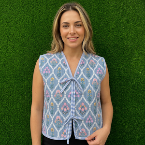 Chaleco Acolchado Reversible para Mujer, Ecológico, Hecho a Mano, sin Mangas, con Lazo, Informal, para Invierno, Ropa de Moda para Exteriores, Regalo - Product Image 1