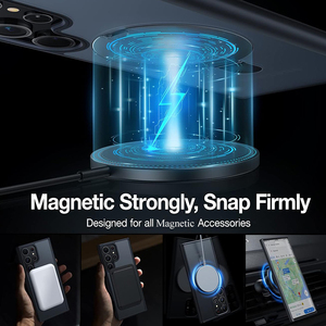 Funda con soporte de anillo magnético con soporte de anillo para <span class=keywords><strong>Samsung</strong></span> <span class=keywords><strong>Galaxy</strong></span> S24 Ultra Plus, funda translúcida con soporte de anillo - Product Image 3