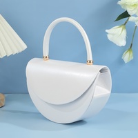 Sac de soirée semi-circulaire métallique pour femme, avec rabat magnétique, chaîne bandoulière, pour mariage, bal de promo, soirée, sac à main formel pour femme