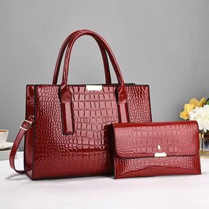 Ensemble de sacs à main pour femme en PU, imperméable, grande capacité, portable, deux pièces, avec fermeture éclair, sac à bandoulière durable, commande en gros RTS - Product Image 1